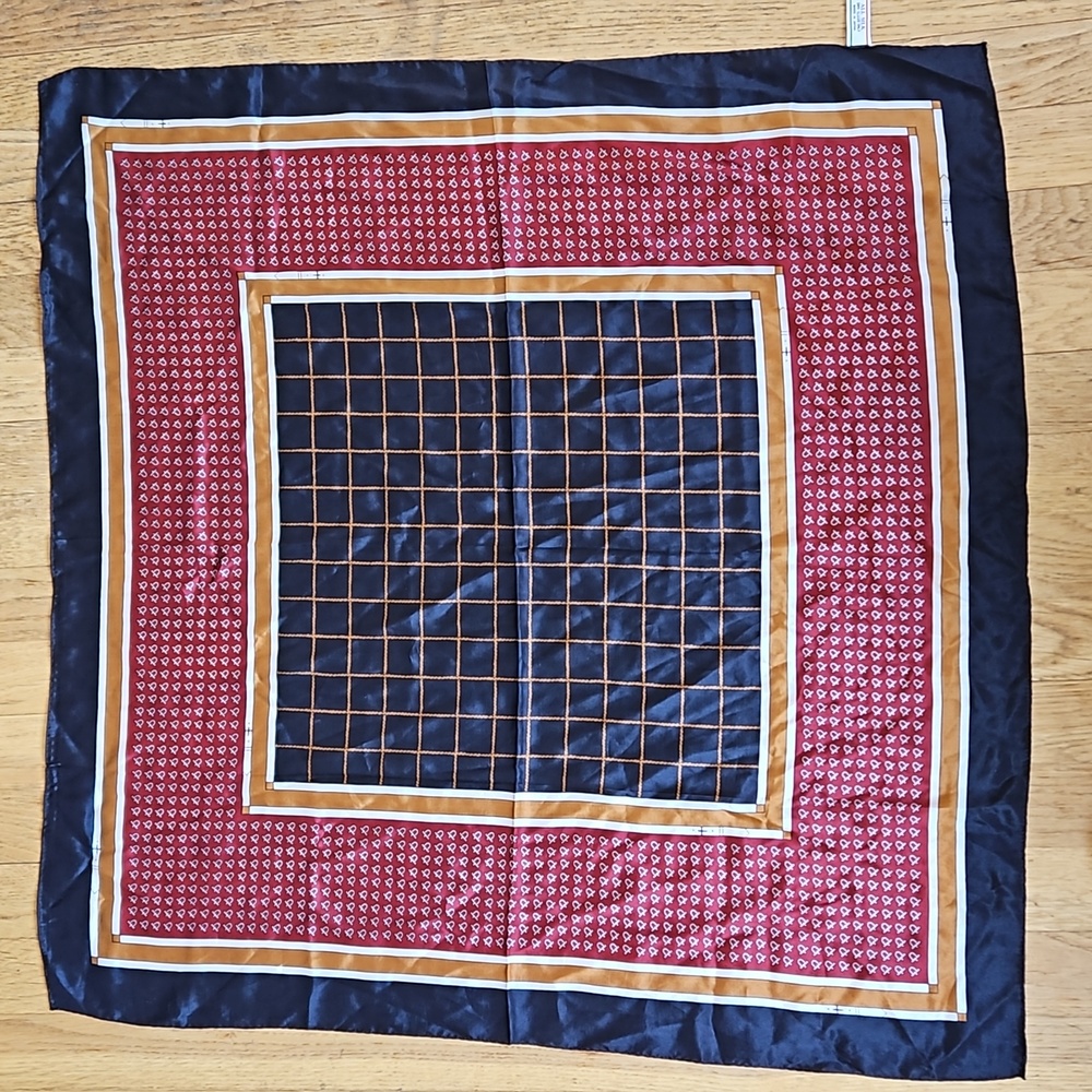 Vintage silk large square scarf